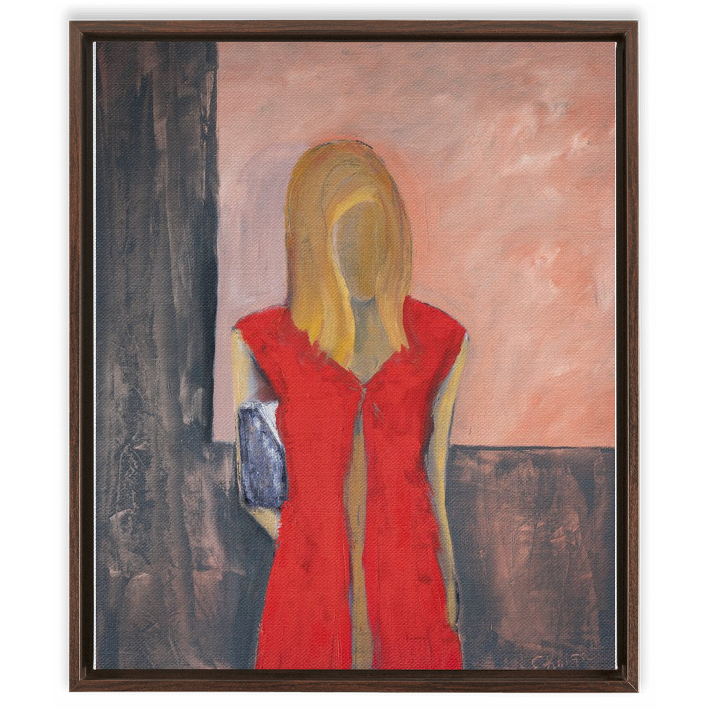 "LADY IN RED" FINE ART FRAMED CANVAS