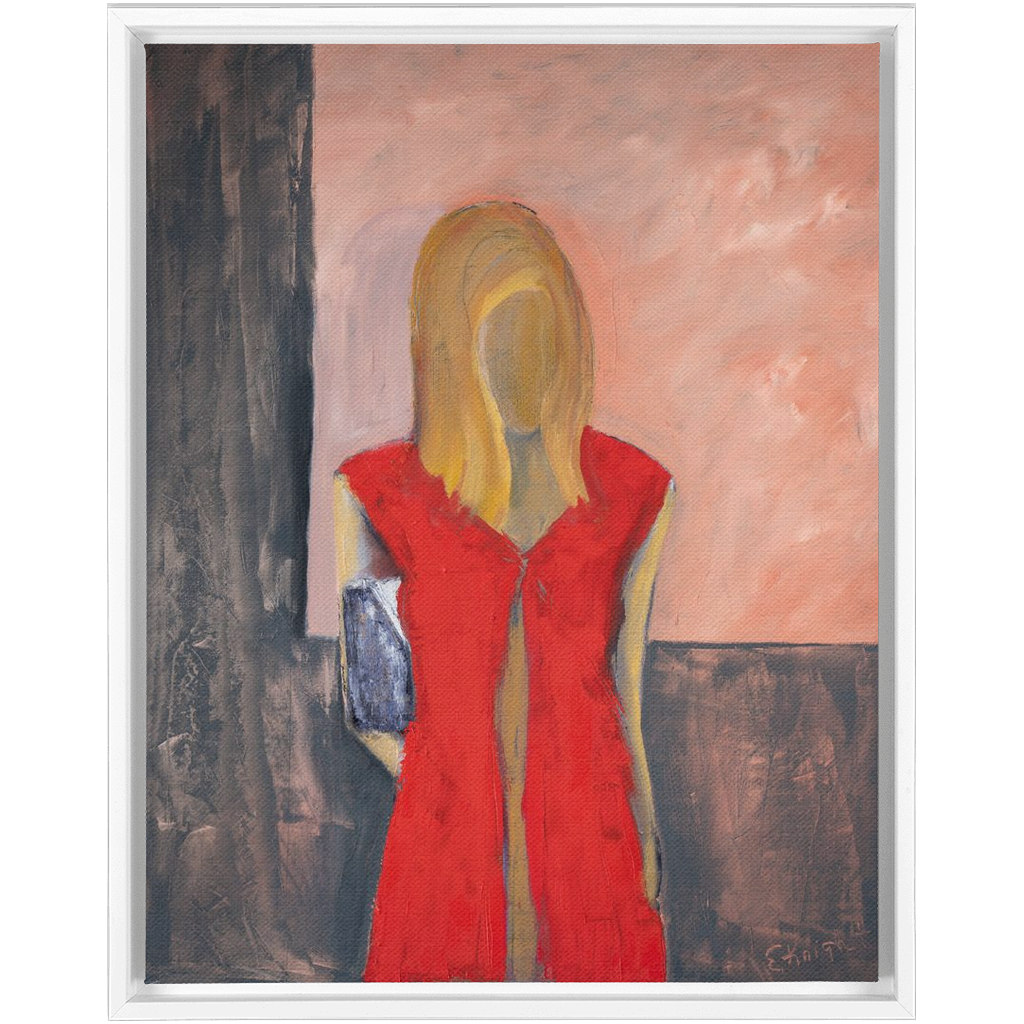 "LADY IN RED" FINE ART FRAMED CANVAS