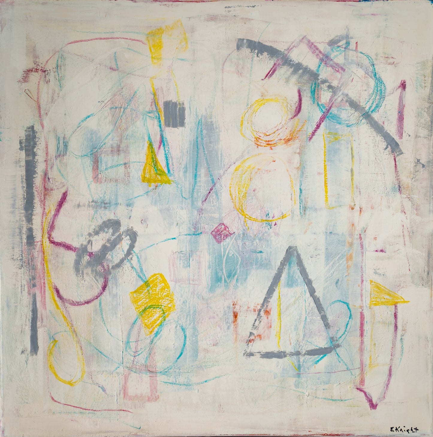 "PARTY HAT" ORIGINAL 24x24" OIL & ACRYLIC ON CANVAS