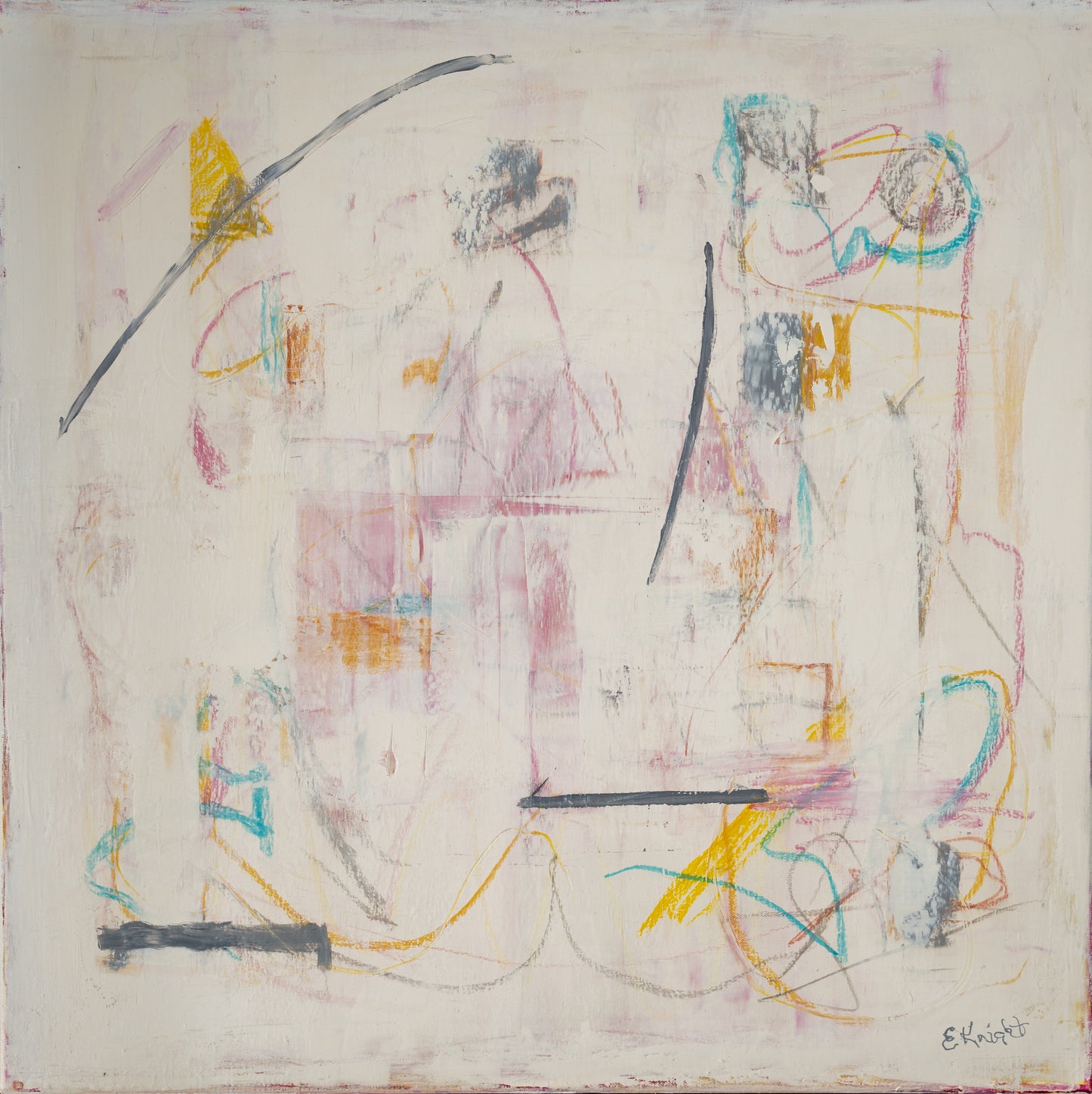 "CHALK" ORIGINAL 20X20" OIL & ACRYLIC ON CANVAS