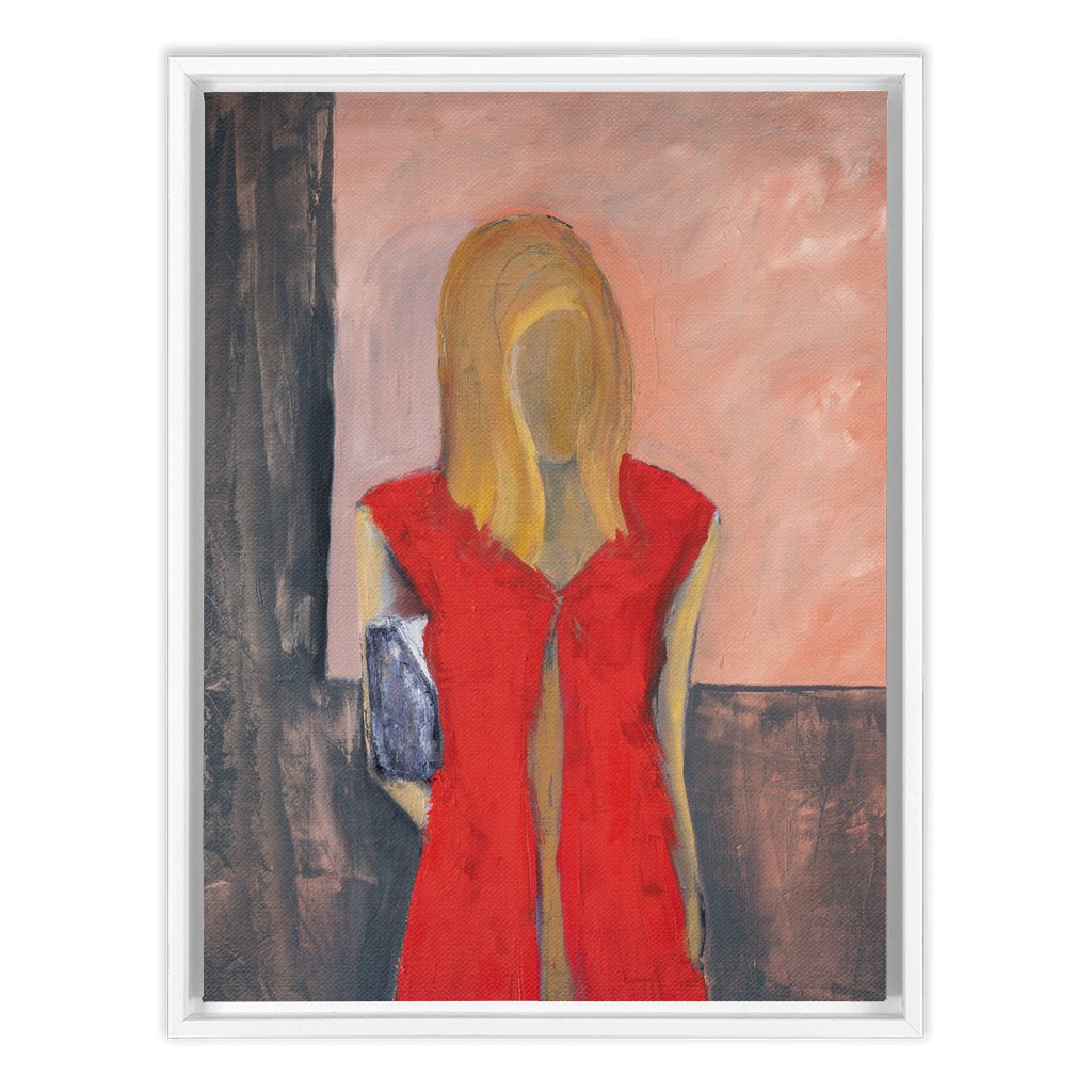 "LADY IN RED" FINE ART FRAMED CANVAS