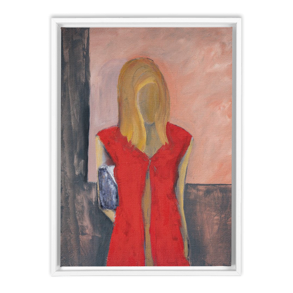 "LADY IN RED" FINE ART FRAMED CANVAS